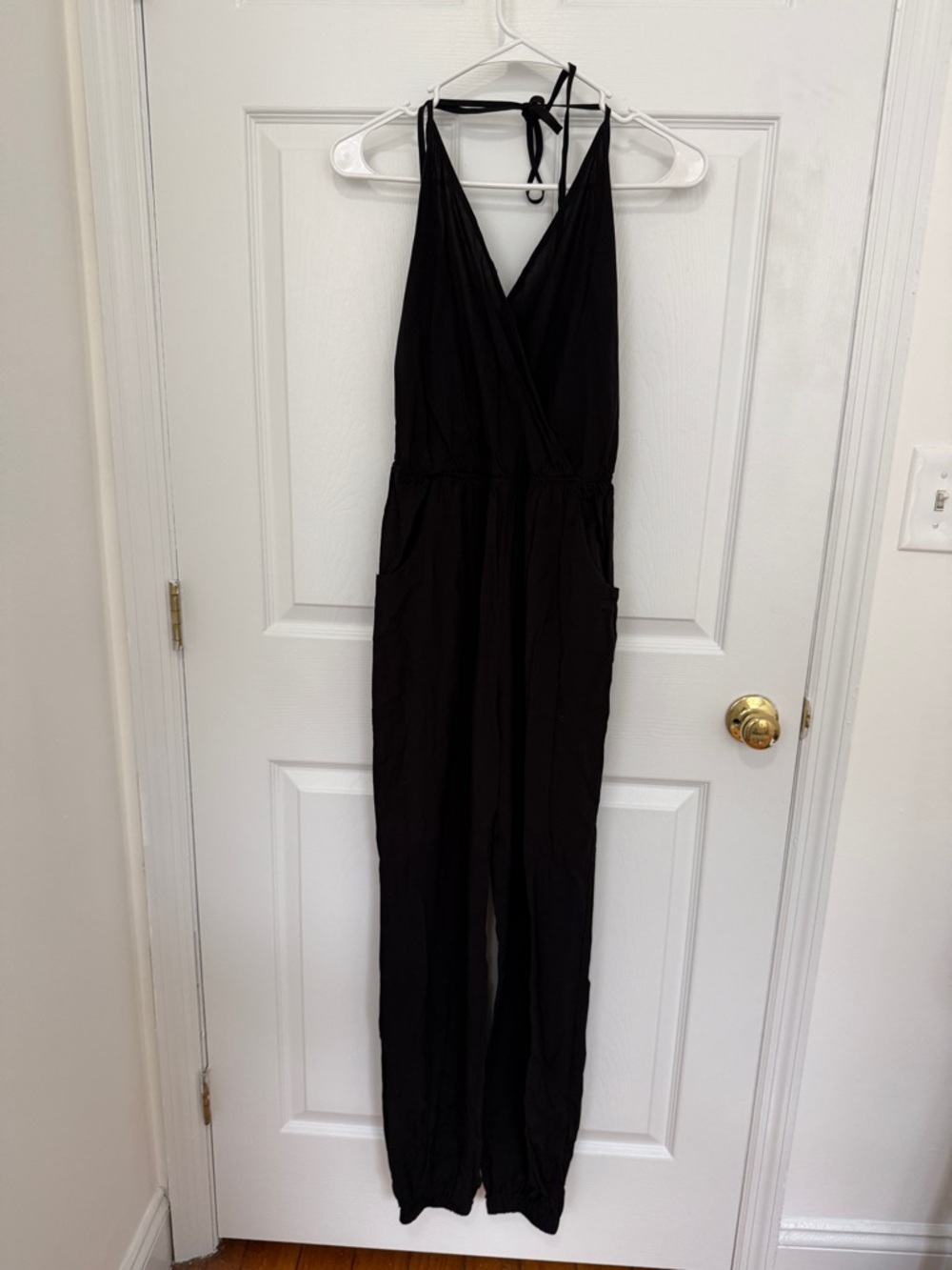 Lulu's Black Halter Tie-Back Jumpsuit
